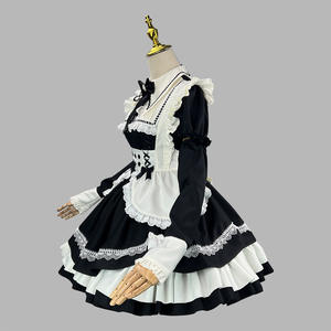 New Women's Adult Maid Cos <strong>Outfit</strong> Detachable Sleeves Lolita Performance Internet Costume Dresses - Product Image 2