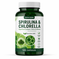 Complément alimentaire en capsules de spiruline et de chlorelle, riche en protéines végétales, pour la protection antioxydante et le soutien immunitaire, usage adulte