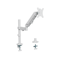 Support de moniteur unique avec bras à ressort à gaz, fixation de bureau avec colonne verticale réglable en hauteur, support de moniteur entièrement articulé Auki