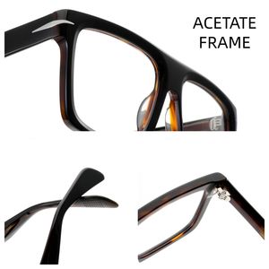 Lunettes anti-lumière bleue tendance, vente en gros OEM, montures optiques de luxe en acétate haut de gamme unisexe, anti-lumière bleue - Product Image 4