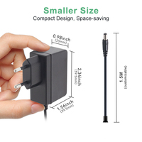 Adaptateur secteur mural DC 12V 1A/1.5A avec prise EU 5.5mm X 2.1mm 2.5mm mâle-femelle