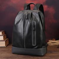 Sac à dos en cuir de vachette première couche, imperméable, pour affaires et voyages, minimaliste, souple, pour hommes