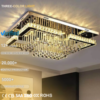 Goutte de pluie Design boule de cristal grand rectangulaire fantaisie luxe Led plafonnier lustre lumière pour salon Villa