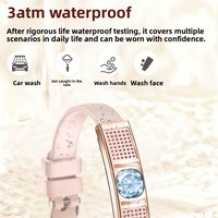 Pulsera Inteligente L18, Reloj de Joyería de Cristal, Monitor de Sueño, Monitor de Salud, Elegante Regalo para Mujer, Resistente al Agua, Fitness