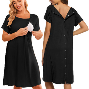 Camice Ospedaliero di Alta Qualità, Abito <span class=keywords><strong>da</strong></span> Infermiera, <span class=keywords><strong>Camicia</strong></span> <span class=keywords><strong>da</strong></span> <span class=keywords><strong>Notte</strong></span> <span class=keywords><strong>Premaman</strong></span> per Allattamento con Bottoni - Product Image 2