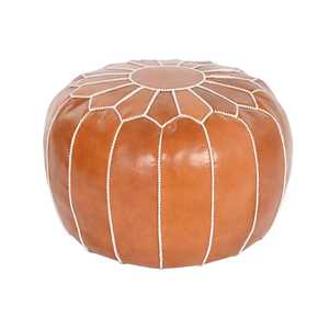 Cojín de Piso de Cuero 50X50X40 Color Camel - Product Image 2