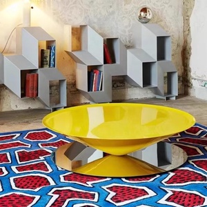 <span class=keywords><strong>Tavolino</strong></span> da Salotto in Vetro Artistico e Acciaio con Specchio Riflettente a Cono, <span class=keywords><strong>Tavolino</strong></span> Laterale Fluttuante - Product Image 4