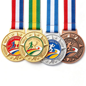 Médailles personnalisées en alliage de zinc avec logo 3D, vente directe d'usine, médailles sportives or, argent, bronze pour les finalistes de marathon - Product Image 1