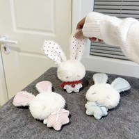 Mini peluche lapin ange apaisant mignon, breloque de sac écologique, porte-clés lapin, pendentif en peluche