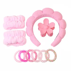 Hot Selling 10-Piece Set Bathroom Hair Accessories Plain Cloud Washing Face Hair Band For Women