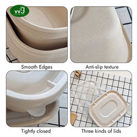 Boîte à salade en forme de U biodégradable et écologique VVG, conteneur alimentaire jetable en bagasse de canne à sucre pour emballage à emporter