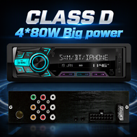 Lecteur MP3 de voiture encastrable 4*80W classe D, autoradio Bluetooth FM USB AUX TF Card, stéréo numérique LED