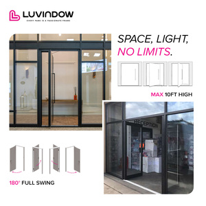 Porte française en aluminium à double vitrage, antivol, avec serrure électronique, insonorisée, triple vitrage, à ouverture battante pour entrée d'appartement ou bureau - Product Image 3