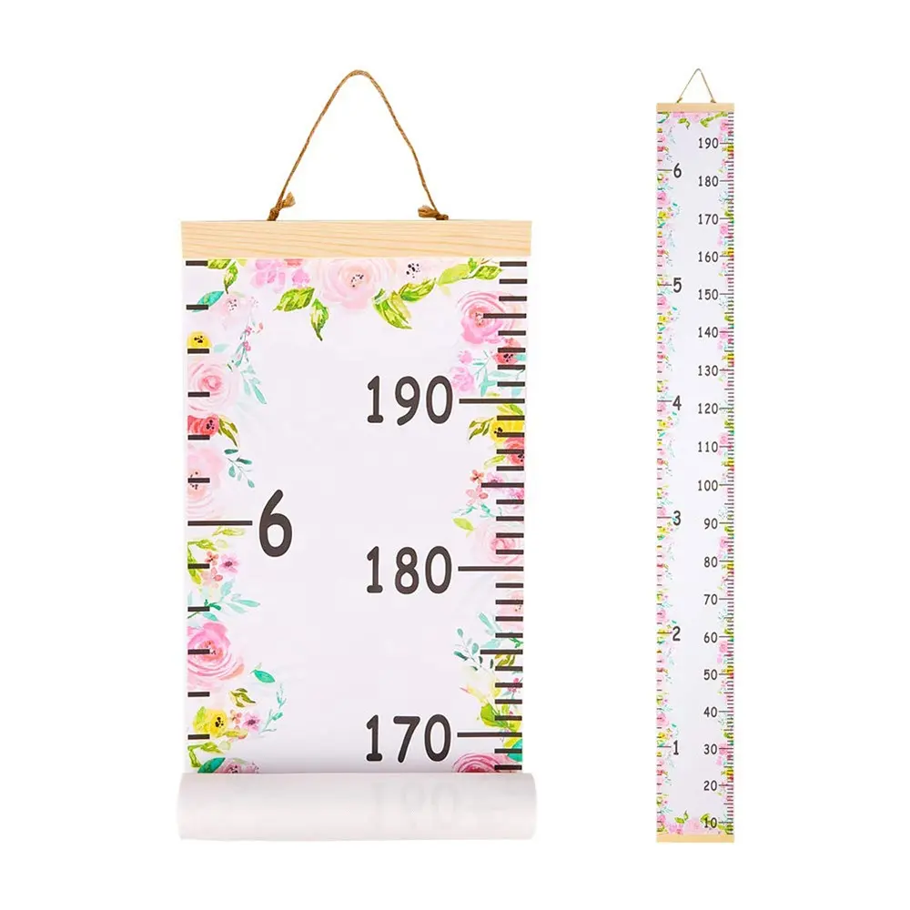 7.9inx79in Canvas Hanging Height Growth Chart For Baby Wood Frame Height Measure Chart Baby Growth Chart Ruler For Kids