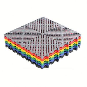 Dalles de sol industrielles en plastique colorées antidérapantes à clipser, durables et emboîtables pour garage - Product Image 3