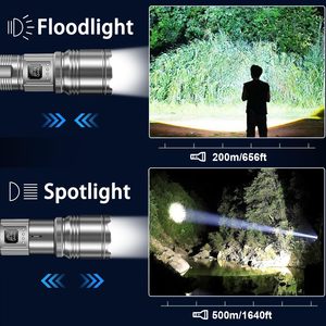 Nouvelle lampe de poche LED pour le camping avec batterie rechargeable, étanche IP44, 600 lumens, mise au point réglable, indicateur de charge - Product Image 6