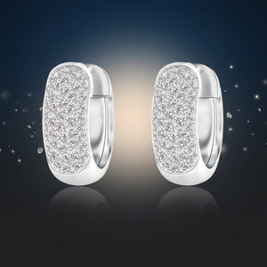 Luxury Pave Lab Grown Diamond Huggie <b>Hoop</b> <b>Earrings</b> 10K 14K 18K Gold 925 935 <b>Sterling</b> <b>Silver</b> Rhodium Plated for Party Wedding - Product Image 1