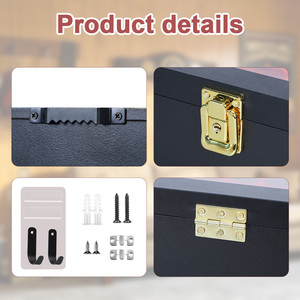 ตู้โชว์ไม้สีดำพร้อมขอบเพชรแดงสำหรับเข็มขัดแชมป์มวยปล้ำ WWE - Product Image 5