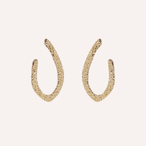 Pendientes Minimalistas de Acero Inoxidable Dorado YXM E28 de 4 cm para Primavera/Verano - Product Image 1