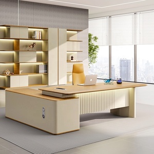 <span class=keywords><strong>Bureau</strong></span> de direction atmosphérique élégant de plusieurs tailles en option avec lumières avec mobilier de <span class=keywords><strong>bureau</strong></span> de patron de luxe moderne et léger - Product Image 3