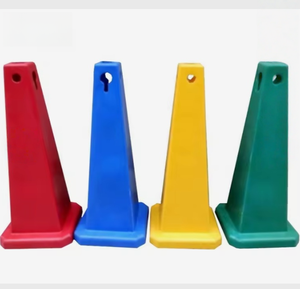 4-seitig bedruckbarer gelber Kunststoff-Warnkegel, quadratisch, rutschgefahrwarnung, Warnschild, nasser Boden, Vorsichtskon, Warnkegel - Product Image 4