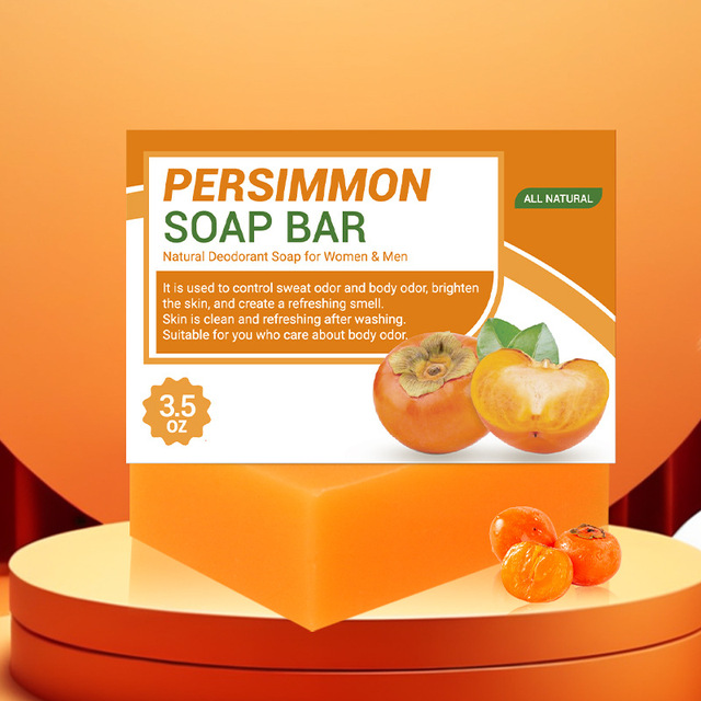 Handmade Odor-Removing Persimmon goat milk soap bar natural deodorant soap