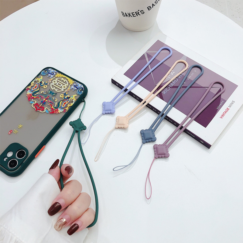 Силиконовый ремешок для сотового телефона, короткий ремешок для сотового телефона с китайским узлом