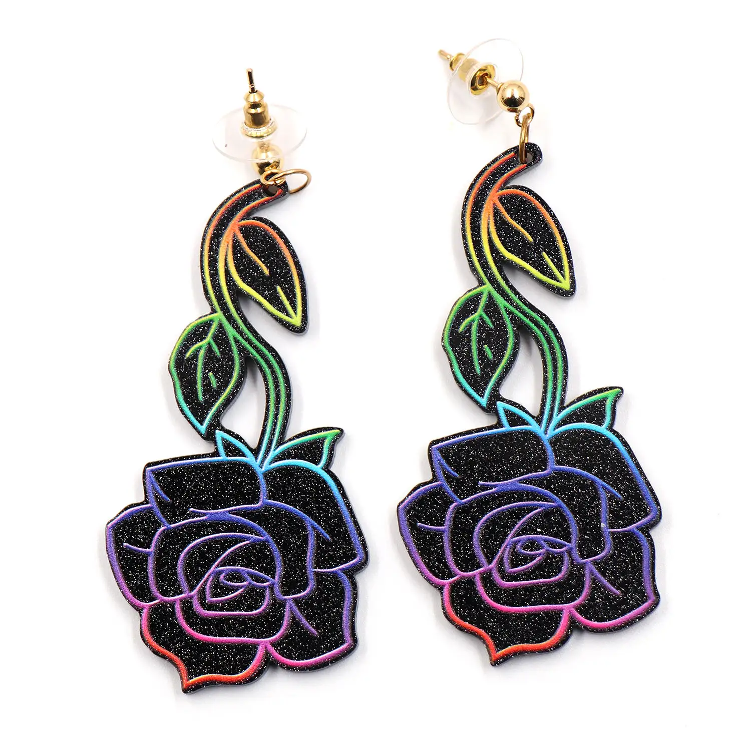 2024 CN nouveau produit ER1774 à la mode goutte coloré Roses acrylique boucles d'oreilles Fine qualité ODM approvisionnement réglage fête Halloween femmes