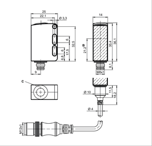 โฟโตอิเล็กทริคเซนเซอร์แบบลำแสงทะลุรุ่น Original Leuze LS55C/XX-200-M12 50117062 ระยะตรวจจับ 200 เมตร - Product Image 5