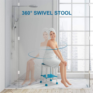 LQX Tabourets de douche pivotants à montage sans outil Chaise de <span class=keywords><strong>baignoire</strong></span> réglable et banc de siège de <span class=keywords><strong>baignoire</strong></span> pour personnes âgées handicapées et handicapées - Product Image 6