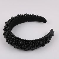 Headband Elastis Mutiara Baroque Baru, Tebal, Lebar, dengan Mutiara, Grosir