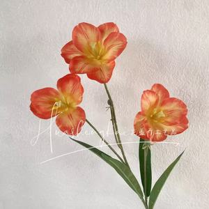 Feuilles d'oranger artificielles, branche unique, fleur en soie, haute simulation, décoration de mariage en extérieur - Product Image 4