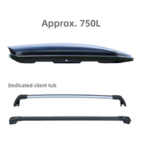 Boîte de toit et tente de toit ABS 420L à double ouverture latérale, noire, universelle, compatible avec Toyota Sports Design XLY