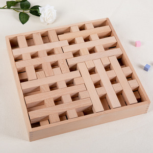 Juguetes de Construcción de Bloques Acrílicos Montessori HOYE CRAFTS, Juego de Bloques de Construcción de Madera, Juego de Apilamiento de Arcoíris - Product Image 4