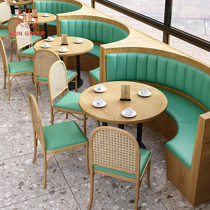 Conjunto de Mesa y Sillas Curvas Minimalistas de Madera Maciza con Tapicería de Cuero <span class=keywords><strong>para</strong></span> Cafetería, Hotel, <span class=keywords><strong>Muebles</strong></span> Comerciales - Product Image 6