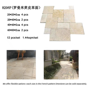 Custom Non-slip Antique Limestone Stone Tiles For Outdoor Stone <strong>Pavers</strong> Modern For Swimming <strong>Pool</strong> <strong>Coping</strong> Villa Patio Hotel Plaza - Product Image 2
