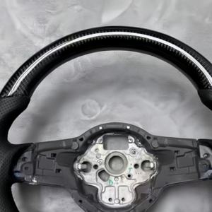 Volante de fibra de carbono para Volkswagen Glotion Golf MK 6 7 7,5 GTI GTD GTE <span class=keywords><strong>R</strong></span> Pol Passat B8 <span class=keywords><strong>R</strong></span> Polo Volante de cuero - Product Image 2