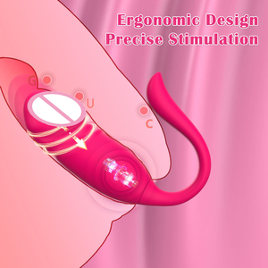 Juguetes sexuales APP: Vibrador de clítoris de silicona realista con función de empuje, dildo de dedo, huevo vibrador portátil para parejas - Product Image 2