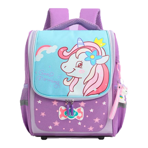 Custom Logo Cute Unicorn Cartoon School Bags for Girls Boys Kids Schoolbag Waterproof Nylon School Backpack Baby Mochila Escolar