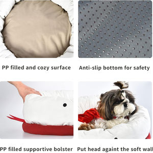 Nuovo commercio all'ingrosso di natale carino cane gatto letto personalizzato Logo dimensioni e tessuto comodo rotondo <span class=keywords><strong>neve</strong></span> uomo letti per cani di piccola taglia per cani - Product Image 4