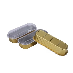 Plateau de papier d'aluminium rectangulaire jetable pour micro-ondes, récipient durable à haute température, tasse pour la cuisson de fête, mini moule à pain - Product Image 3
