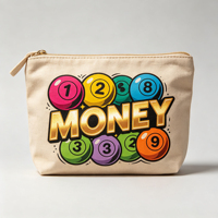 Sac de rangement portable en toile à fermeture éclair pour marqueurs de bingo, motif billes de billard vintage, pour joueur de bingo