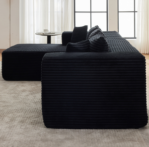 Juego de Sofás Modulares Seccionales, Chaise Longue, No Requiere Montaje, Sofá Moderno en Forma de L de Pana, Ajustable, para Apartamento, Hotel, Villa - Product Image 3