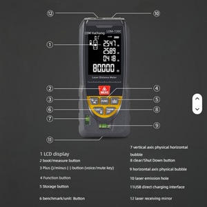 Instrumento de medición de distancia láser de alta precisión <span class=keywords><strong>CEM</strong></span> 2/60/80100/120 Estadios electrónicos infrarrojos-Luz fuerte - Product Image 4
