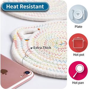 <b>Large</b> Modern Classic Cotton Rope Placemat Indoor Outdoor Dining Table Protection Bar for Hotels Parties Christmas Fabric Gifts - Product Image 3