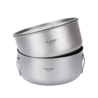 2.1L Titanium Pot Camping En Plein Air Pique-Nique Tasse D'eau Camping Vaisselle Ustensiles De Cuisine w/Couvercle Accessoires