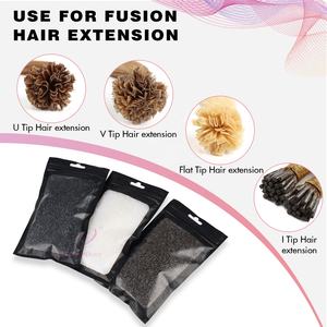 Granulés de colle <span class=keywords><strong>à</strong></span> la kératine d'Italie, perles pour extensions de cheveux, colle <span class=keywords><strong>à</strong></span> fusion <span class=keywords><strong>à</strong></span> chaud, bâtonnets de colle, perles pour extensions <span class=keywords><strong>à</strong></span> pointe plate/IU/V, 1KG/100g - Product Image 3