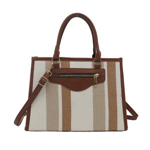 Sacs de Marque Haute Qualité Rayé Designer Grande Capacité <span class=keywords><strong>Sac</strong></span> Fourre-Tout Mode Femme <span class=keywords><strong>Sac</strong></span> à Main Bandoulière en <span class=keywords><strong>Cuir</strong></span> PU - Product Image 5