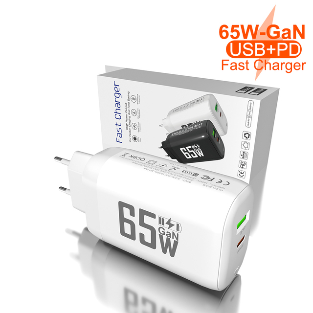 65W GaN USB Type C Charger QC3.0 Quick Charge PPS PD 65W Fast Charging for iPhone 17 16 15 Pro for MacBook Laptop for Samsung
