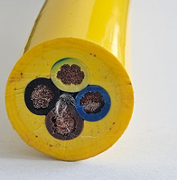 Câble de liaison marin ROV étanche en mousse PUR jaune, 2 conducteurs, 24AWG, en cuivre